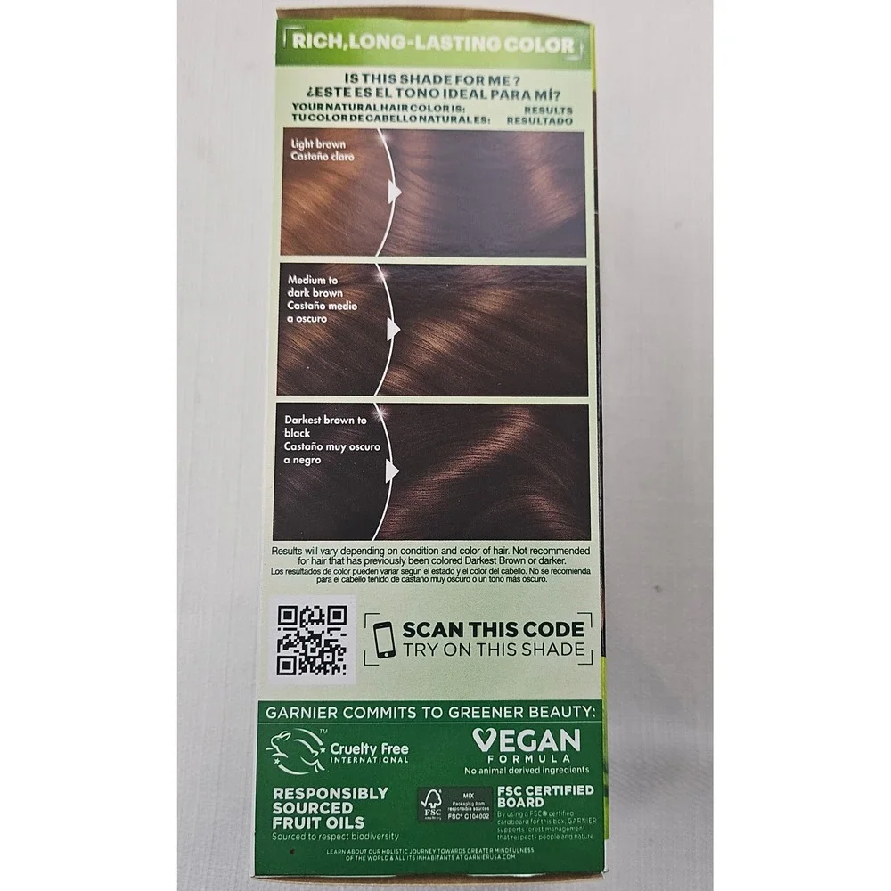 Garnier Nutrisse Ultra Hair Color 40 Dark Brown Nourishing Vegan Formula 2 Boxes